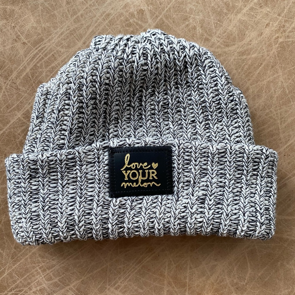 Love Your Melon Black Speckled Gold Foil Beanie - Picture 2 of 7